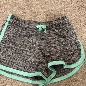 Zone Pro Gray and Green Athletic Shorts with Dolphin Hem